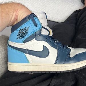 Air Jordan High Top Sneakers - Blue and White